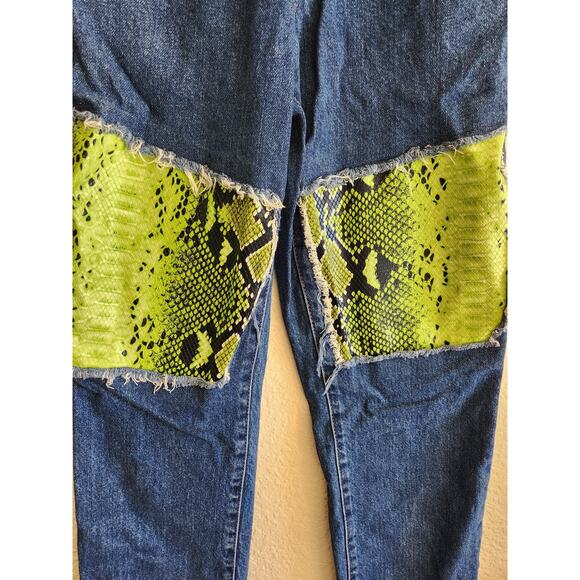 The Ragged Priest Women's Neon Snake Skin Denim Jeans 24 (00) - Picture 2 of 8